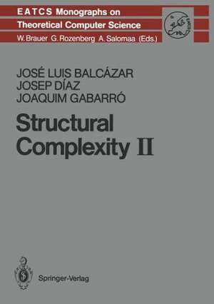 Structural Complexity II de Jose L. Balcazar