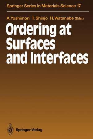 Ordering at Surfaces and Interfaces: Proceedings of the Third NEC Symposium Hakone, Japan, October 7–11, 1990 de Akio Yoshimori