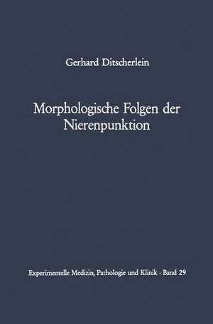 Morphologische Folgen der Nierenpunktion: Tierexperimentelle und humanpathologische Befunde de G. Ditscherlein