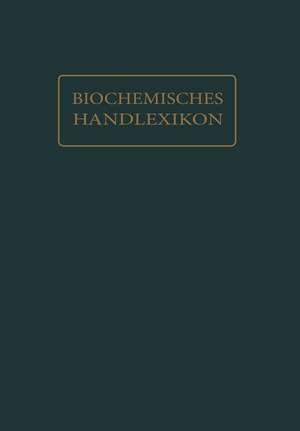 Biochemisches Handlexikon: XIV. Band (7. Ergänzungsband) de L.W. Bass