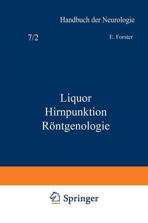 Liquor Hirnpunktion Röntgenologie de NA Forster