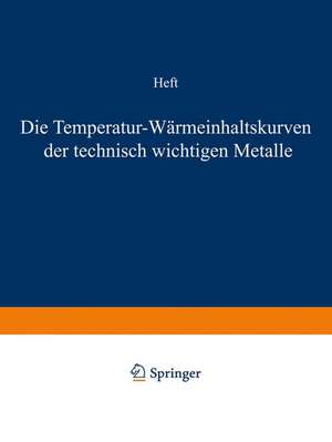 Die Temperatur-Wärmeinhaltskurven der technisch wichtigen Metalle de F. Wüst