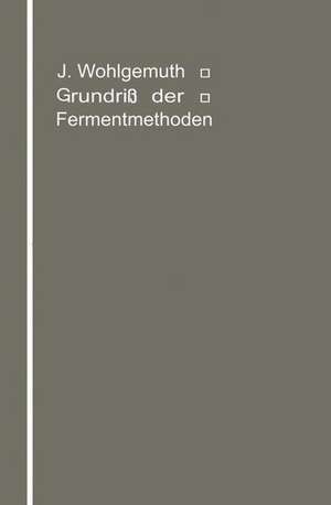 Grundriß der Fermentmethoden: Ein Lehrbuch für Mediziner, Chemiker und Botaniker de Julius Wohlgemuth