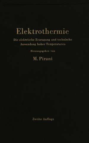 Elektrothermie: Die elektrische Erzeugung und technische Anwendung hoher Temperaturen de Marcello Pirani