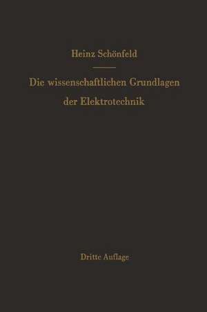 Die wissenschaftlichen Grundlagen der Elektrotechnik de Heinz Schönfeld