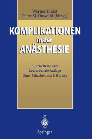 Komplikationen in der Anästhesie de I. Hornke