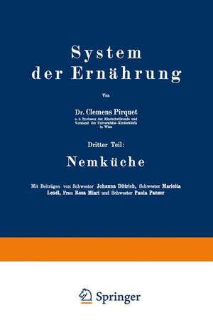 System der Ernährung: Dritter Teil: Nemküche de Clemens Pirquet