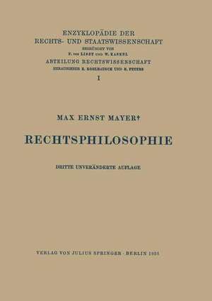 Rechtsphilosophie de Max Ernst Mayer