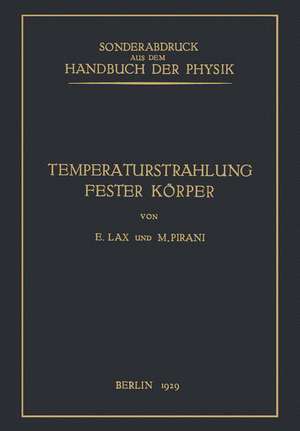 Temperaturstrahlung fester Körper de E. Lax