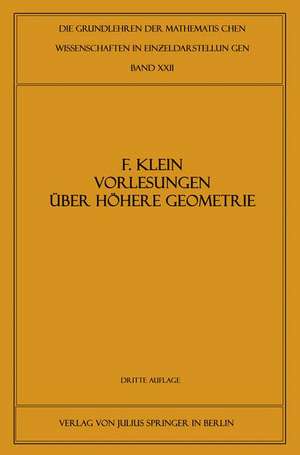 Vorlesungen über Höhere Geometrie de Felix Klein