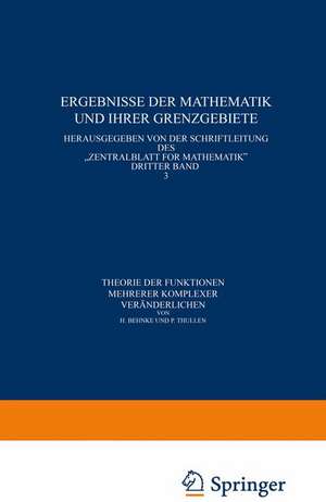 Theorie der Funktionen mehrerer komplexer Veränderlichen de H. Behnke