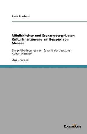 Möglichkeiten und Grenzen der privaten Kulturfinanzierung am Beispiel von Museen de Denis Drechsler