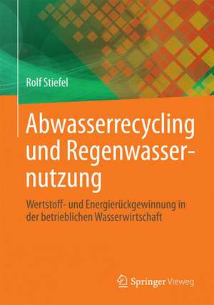 Abwasserrecycling und Regenwassernutzung: Wertstoff- und Energierückgewinnung in der betrieblichen Wasserwirtschaft de Rolf Stiefel