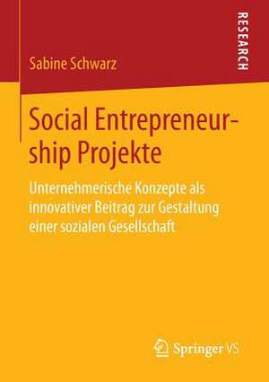 Social Entrepreneurship Projekte: Unternehmerische Konzepte als innovativer Beitrag zur Gestaltung einer sozialen Gesellschaft de Sabine Schwarz