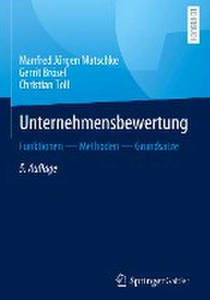 Unternehmensbewertung: Funktionen — Methoden — Grundsätze de Manfred Jürgen Matschke