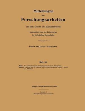 Mitteilungen über Forschungsarbeiten auf dem Gebiete des Ingenieurwesens: insbesondere aus den Laboratorien der technischen Hochschulen de Heinrich Blasius