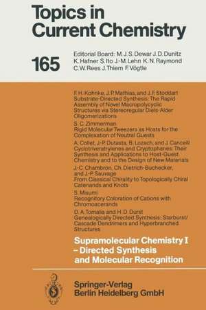 Supramolecular Chemistry I — Directed Synthesis and Molecular Recognition de Edwin Weber