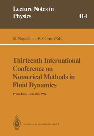 Thirteenth International Conference on Numerical Methods in Fluid Dynamics: Proceedings of the Conference Held at the Consiglio Nazionale delle Ricerche, Rome, Italy, 6–10 July 1992 de M. Napolitano