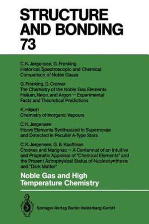 Noble Gas and High Temperature Chemistry de Dieter Cremer