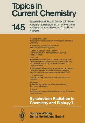 Synchrotron Radiation in Chemistry and Biology I de D. Bazin