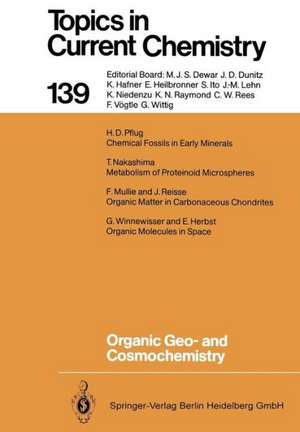 Organic Geo- and Cosmochemistry de E. Herbst