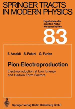 Pion-Electroproduction: Electroproduction at Low Energy and Hadron Form Factors de Edoardo Amaldi