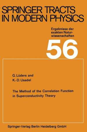 The Method of the Correlation Function in Superconductivity Theory de G. Lüders