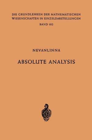 Absolute Analysis de Frithjof Nevanlinna