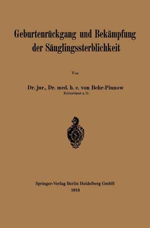 Geburtenrückgang und Bekämpfung der Säuglingssterblichkeit de Karl F. L. von Behr-Pinnow