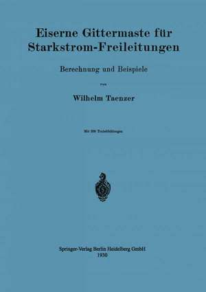 Eiserne Gittermaste für Starkstrom-Freileitungen: Berechnung und Beispiele de Wilhelm Taenzer