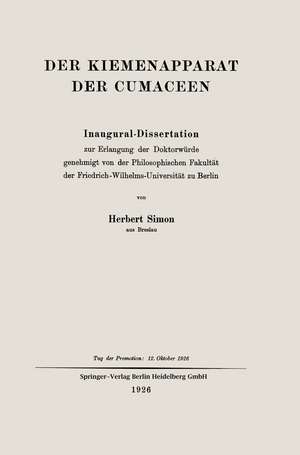 Der Kiemenapparat der Cumaceen: Inaugural-Dissertation de Herbert Simon