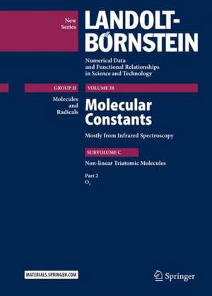 Molecular Constants Mostly from Infrared Spectroscopy: Non-linear Triatomic Molecules, Part 2: O3 de Guy Guelachvili