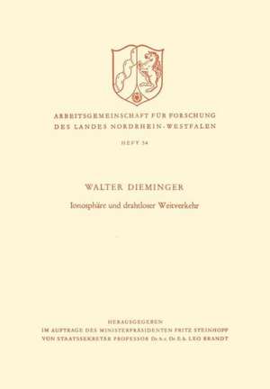 Ionosphäre und drahtloser Weitverkehr de Walter Dieminger