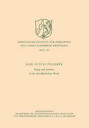 Klang und Struktur in der abendländischen Musik de Karl Gustav Fellerer