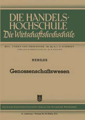 Genossenschaftswesen de Reinhold Henzler