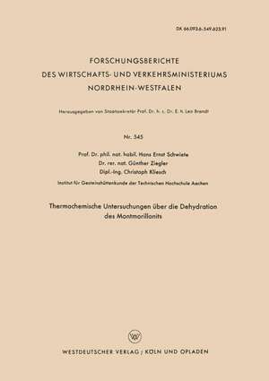 Thermochemische Untersuchungen über die Dehydration des Montmorillonits de Hans-Ernst Schwiete