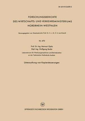 Untersuchung von Kopiersteuerungen de Herwart Opitz