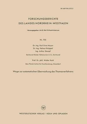 Wege zur automatischen Überwachung des Thomasverfahrens de Karl Ernst Mayer