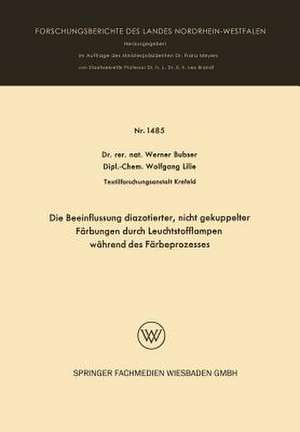 Die Beeinflussung diazotierter, nicht gekuppelter Färbungen durch Leuchtstofflampen während des Färbeprozesses de Werner Bubser