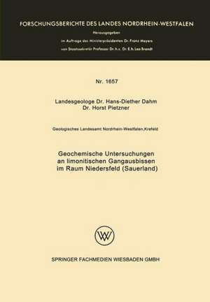 Geochemische Untersuchungen an limonitischen Gangausbissen im Raum Niedersfeld (Sauerland) de Hans D. Dahm