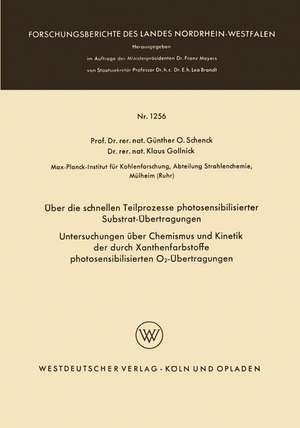 Über die schnellen Teilprozesse photosensibilisierter Substrat-Übertragungen: Untersuchungen über Chemismus und Kinetik der durch Xanthenfarbstoffe photosensibilisierten O2-Übertragungen de Klaus Gollnick