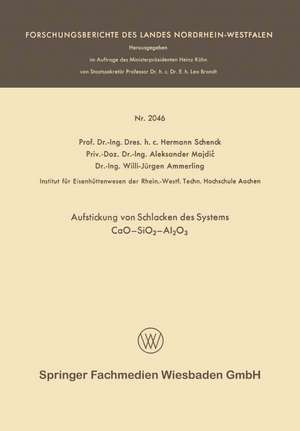 Aufstickung von Schlacken des Systems CaO—SiO2—Al2O3 de Hermann Rudolf Schenck