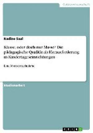 Klasse, oder doch nur Masse? Die pädagogische Qualität als Herausforderung in Kindertageseinrichtungen de Nadine Saal