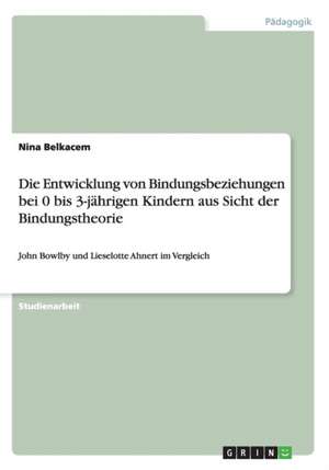 Die Entwicklung von Bindungsbeziehungen bei 0 bis 3-jährigen Kindern aus Sicht der Bindungstheorie de Nina Belkacem