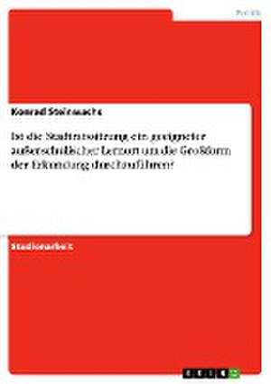 Ist die Stadtratssitzung ein geeigneter außerschulischer Lernort um die Großform der Erkundung durchzuführen? de Konrad Steinwachs