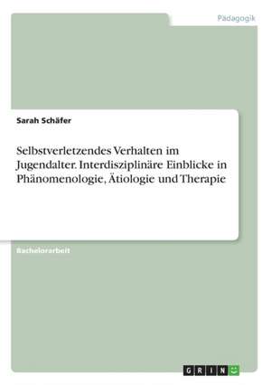 Selbstverletzendes Verhalten im Jugendalter. Interdisziplinäre Einblicke in Phänomenologie, Ätiologie und Therapie de Sarah Schäfer