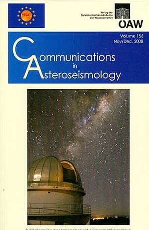 Communications in Asteroseismology Volume 156 November/December, 2008