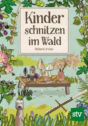 Kinder schnitzen im Wald de Richard Irvine