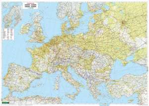 Wall map magnetic marker board: Europe physical, 1:3.5 million.