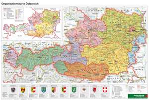 Österreich Organisiation Planokarte 1 : 1 400 000